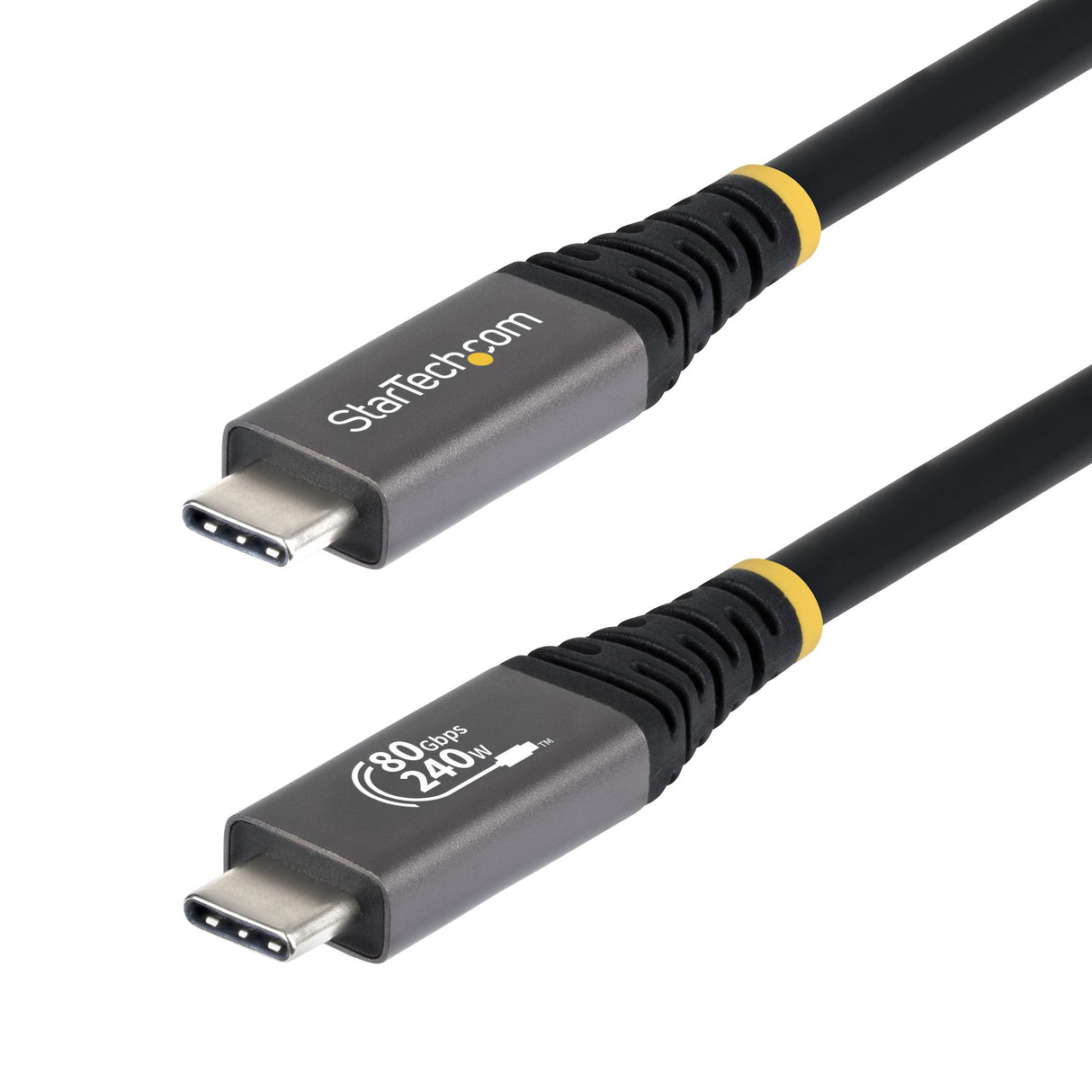 StarTech.com 1.5ft (45cm) USB4 Cable, 80Gbps, USB-IF Certified USB-C Cable, 240W PD, 8K 120Hz/4K 240Hz DP2.1 DP80, TPE Jacket, Thunderbolt 4 Compatible - Black USB-C Cord