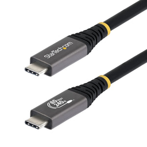StarTech.com 3ft (91cm) USB4 Cable, 80Gbps, USB-IF Certified USB-C Cable, 240W PD, 8K 120Hz/4K 240Hz DP2.1 DP80, TPE Jacket, Thunderbolt 4 Compatible - Black USB-C Cord