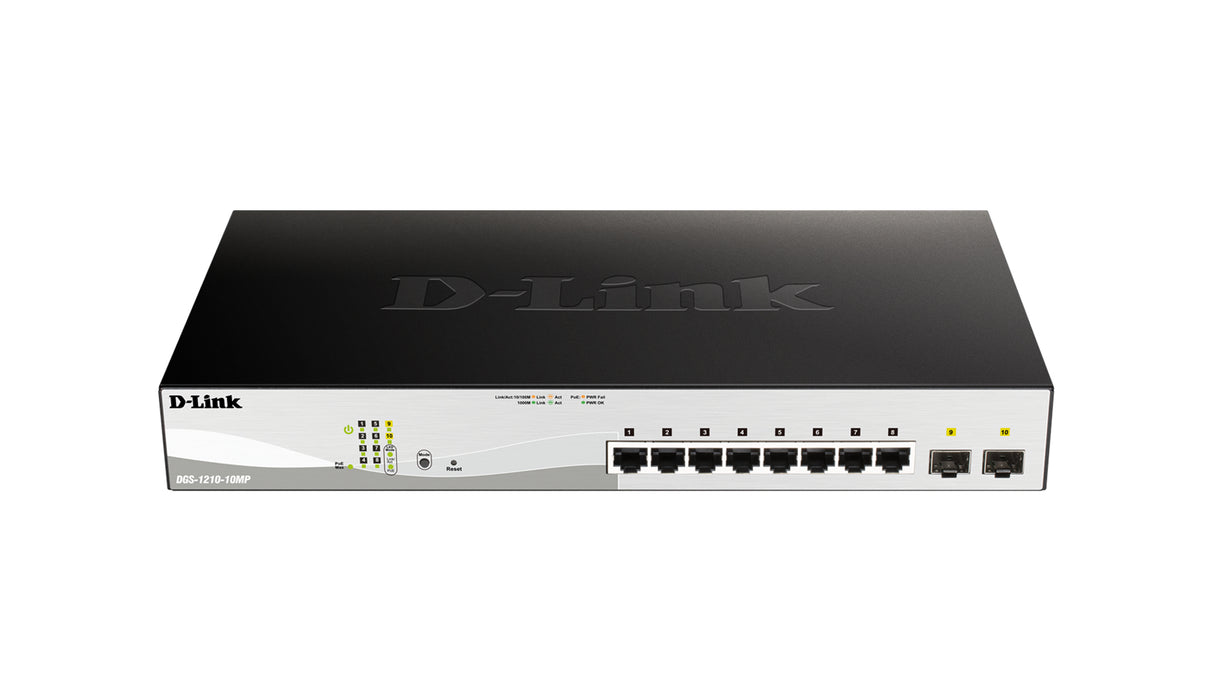 D-Link 10-Port Gigabit PoE+ Smart Managed Switch including 2 SFP Ports