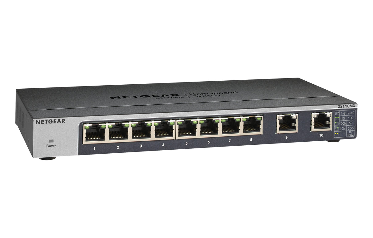 NETGEAR GS110MX Unmanaged Gigabit Ethernet (10/100/1000) Black