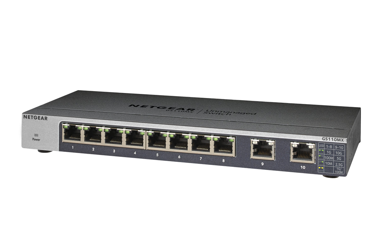 NETGEAR GS110MX Unmanaged Gigabit Ethernet (10/100/1000) Black