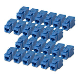 StarTech.com Cat6 Keystone Jack, 24-Pack RJ45 Ethernet Keystone Jacks, UTP Cat6 Wall Jack, 180-Degree Toolless, Blue