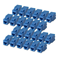 StarTech.com Cat6 Keystone Jack, 24-Pack RJ45 Ethernet Keystone Jacks, UTP Cat6 Wall Jack, 180-Degree Toolless, Blue