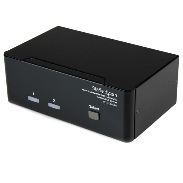 StarTech.com 2 Port Dual DVI USB KVM Switch with Audio & USB 2.0 Hub - TAA