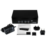 StarTech.com 4 Port Dual DVI USB KVM Switch with Audio & USB 2.0 Hub - TAA