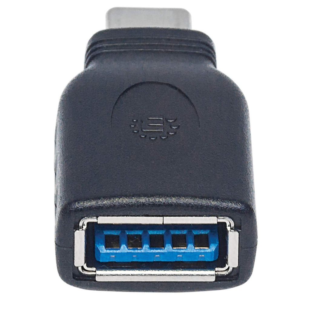 Manhattan USB-C to USB-A Adapter, Male to Female, 5 Gbps (USB 3.2 Gen1 aka USB 3.0), SuperSpeed USB, Black, Lifetime Warranty, Equivalent to USB31CAADG