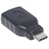 Manhattan USB-C to USB-A Adapter, Male to Female, 5 Gbps (USB 3.2 Gen1 aka USB 3.0), SuperSpeed USB, Black, Lifetime Warranty, Equivalent to USB31CAADG