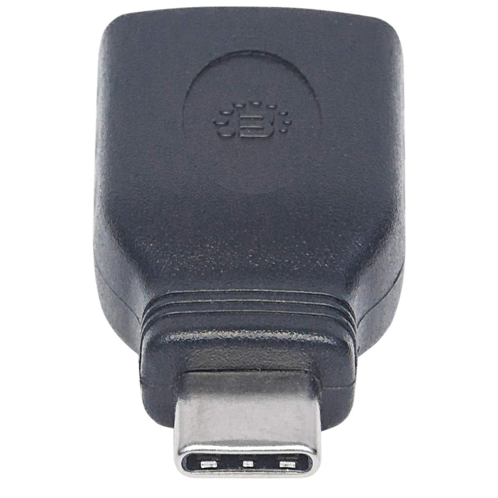 Manhattan USB-C to USB-A Adapter, Male to Female, 5 Gbps (USB 3.2 Gen1 aka USB 3.0), SuperSpeed USB, Black, Lifetime Warranty, Equivalent to USB31CAADG