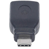 Manhattan USB-C to USB-A Adapter, Male to Female, 5 Gbps (USB 3.2 Gen1 aka USB 3.0), SuperSpeed USB, Black, Lifetime Warranty, Equivalent to USB31CAADG