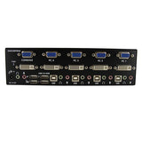 StarTech.com 4 Port DVI VGA Dual Monitor KVM Switch USB with Audio & USB 2.0 Hub - TAA
