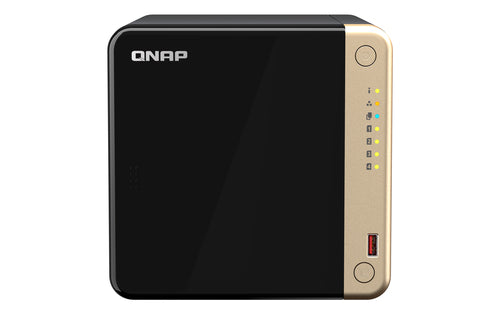 QNAP TS-464 NAS Tower Intel® Celeron® N5095 8 GB DDR4 HDD QNAP Turbo System Black, Gold