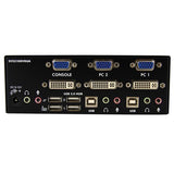 StarTech.com 2 Port DVI VGA Dual Monitor KVM Switch USB with Audio & USB 2.0 Hub - TAA