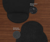 Manhattan Wrist Gel Support Pad and Mouse Mat, Black, 241 × 203 × 40 mm, non slip base, Lifetime Warranty, Card Retail Packaging