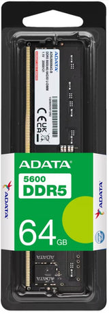 ADATA AD5U560064G-S memory module 64 GB 1 x 64 GB DDR5 5600 MT/s 288-pin DIMM