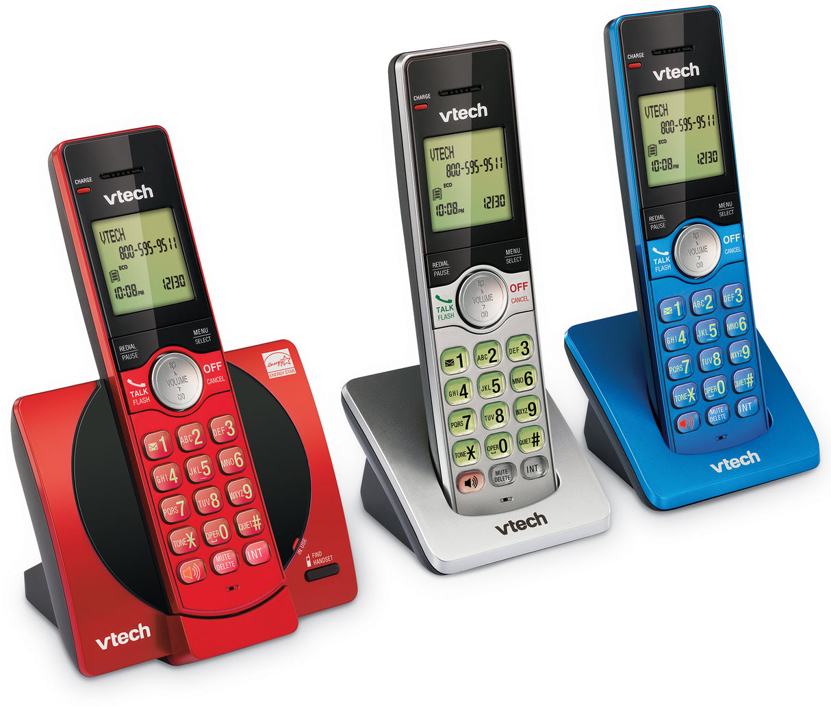 VTech CS6919-3 telephone DECT telephone Caller ID Silver, Red, Blue