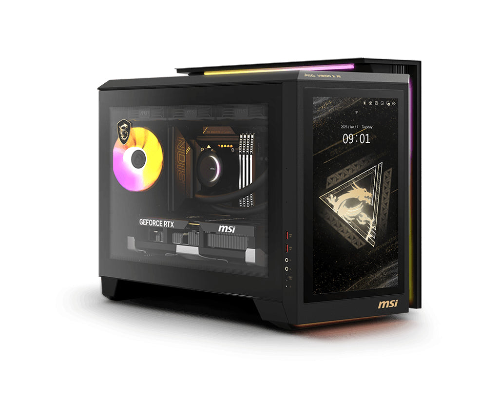 MSI MEG VISION X AI 2NVV9-043US PC Intel Core Ultra 9 285K 64 GB DDR5-SDRAM 2 TB SSD NVIDIA GeForce RTX 5080 Windows 11 Pro Desktop Black