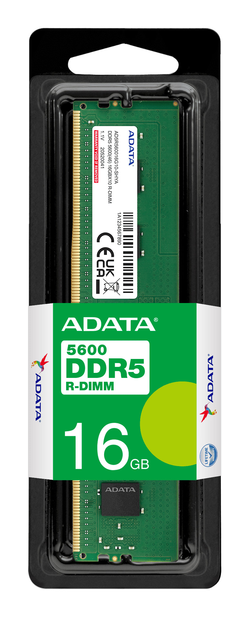 ADATA AD5R560016G10-SHYA memory module 64 GB 1 x 64 GB DDR5 5600 MT/s 288-pin DIMM ECC