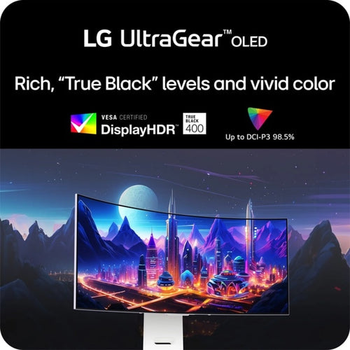 LG 34GS95QE-W computer monitor 86.1 cm (33.9") 3440 x 1440 pixels UltraWide Quad HD OLED White