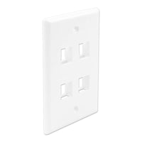Wavenet- FacePlate Keystone, Single Gang White 4-Port