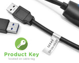 Plugable Technologies USB 3.0 Transfer Cable, Unlimited Use, Transfer Data Between 2 Windows PC's, Compatible with Windows 11, 10, 8.1, 8, 7, Vista, XP, Bravura Easy Computer Sync Software Included