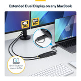 StarTech.com USB to Dual HDMI Adapter, USB A/C to 2x HDMI Displays (1x 4K30Hz, 1x 1080p), 4.3in/11cm Cable, USB 3.0 to HDMI Display Adapter, Windows/macOS, Black
