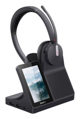 Yealink WH64 Workstation Dual Headset Wired & Wireless Head-band Office/Call center USB Type-C Bluetooth Charging stand Black