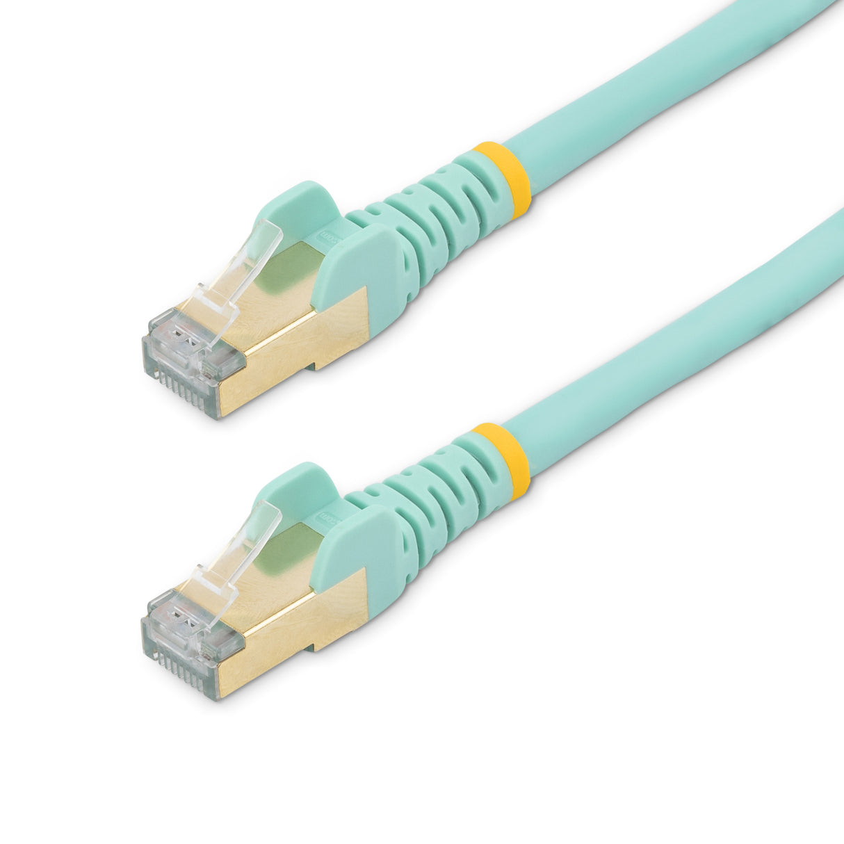 StarTech.com 8ft CAT6a Ethernet Cable - 10 Gigabit Shielded Snagless RJ45 100W PoE Patch Cord - 10GbE STP Network Cable w/Strain Relief - Aqua Individually Tested/Wiring is UL Certified/TIA