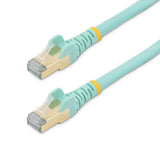 StarTech.com 30ft CAT6a Ethernet Cable - 10 Gigabit Shielded Snagless RJ45 100W PoE Patch Cord - 10GbE STP Network Cable w/Strain Relief - Aqua Individually Tested/Wiring is UL Certified/TIA