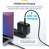 StarTech.com 10ft (3m) USB-C Charging Cable, 60W (3A) PD, Dual-Layer Braided Nylon/TPE Jacket, Rugged USB C Charging Cord, USB 2.0 Laptop Charger Cable