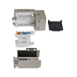 StarTech.com Shielded Cat6a Keystone Jack, 10-Pack RJ45 Ethernet Keystone Jacks, STP Cat6a Wall Jack, 90-Degree Toolless