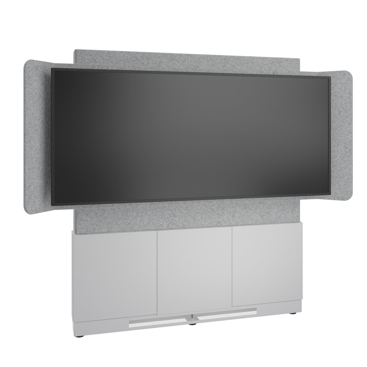 Middle Atlantic ForumTM Floor-to-Wall Mounted 66" (3 Bay) Display Stand for (1) 81" 21:9 Ultra-Wide Display, Light Colorway