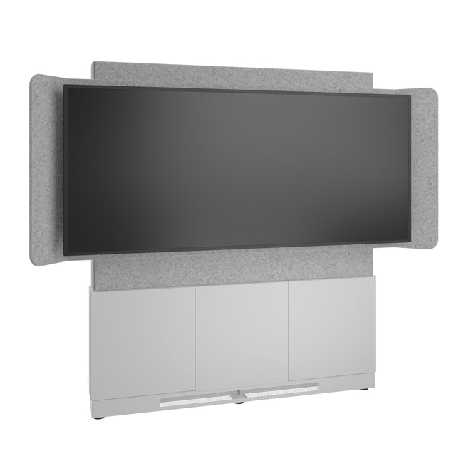 Middle Atlantic ForumTM Floor-to-Wall Mounted 66" (3 Bay) Display Stand for (1) 81" 21:9 Ultra-Wide Display, Light Colorway