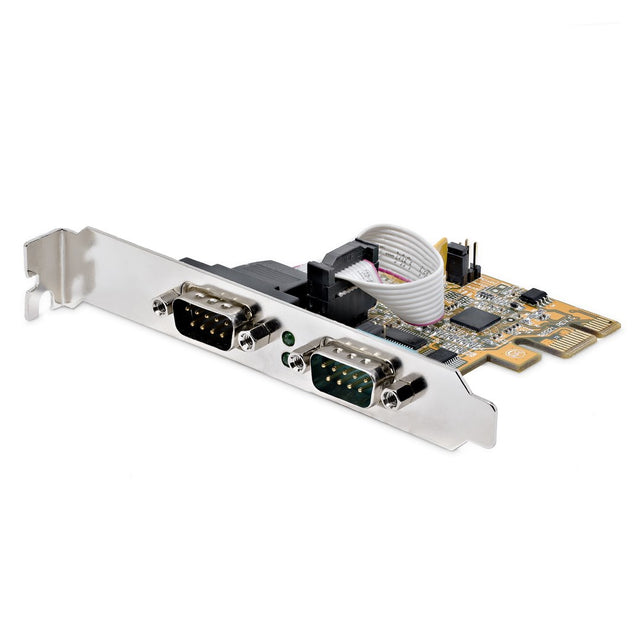 StarTech.com 2-Port PCI Express Serial Interface Card, Dual Port PCIe to RS232 (DB9) Serial Card, 16C1050 UART, Low/Full Profile Brackets, COM Retention, For Windows/Linux - TAA