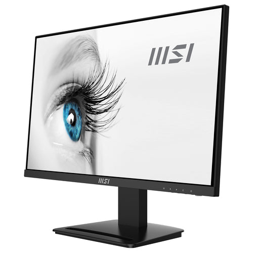 MSI Pro MP243 23.8 Inch Monitor, Full HD (1920 x 1080), 75Hz, IPS, 5ms, HDMI, DisplayPort, Built-in Speakers, Anti-Glare, Anti-Flicker, Less Blue light, TÜV Certified, VESA, Kensington, Black