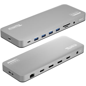 Plugable Technologies UD-6950PDH laptop dock/port replicator Wired USB 3.2 Gen 1 (3.1 Gen 1) Type-C Silver