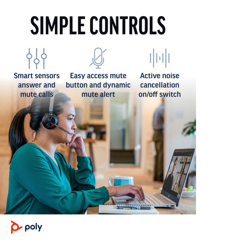 HP Poly Voyager Focus 2 Microsoft Teams Certified USB-A Headset