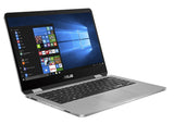 ASUS Vivobook Flip TP401MA-Q1S-CB laptop Intel® Pentium® Silver N5000 Hybrid (2-in-1) 35.6 cm (14") Touchscreen HD 4 GB LPDDR4-SDRAM 128 GB SSD Wi-Fi 5 (802.11ac) Windows 10 Home in S mode Grey