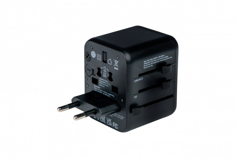 Verbatim 49544 power plug adapter Universal Black