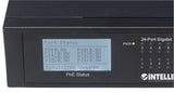 Intellinet 24-Port Gigabit Ethernet PoE+ Switch with 2 SFP Ports, LCD Display, IEEE 802.3at/af Power over Ethernet (PoE+/PoE) Compliant, 370 W, Endspan, 19" Rackmount