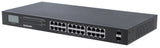 Intellinet 24-Port Gigabit Ethernet PoE+ Switch with 2 SFP Ports, LCD Display, IEEE 802.3at/af Power over Ethernet (PoE+/PoE) Compliant, 370 W, Endspan, 19" Rackmount