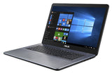 ASUS Vivobook 17 X705UA-Q32S-CB laptop Intel® Core™ i3 i3-8130U 43.9 cm (17.3") Full HD 8 GB DDR4-SDRAM 256 GB SSD Wi-Fi 5 (802.11ac) Windows 10 Home Grey