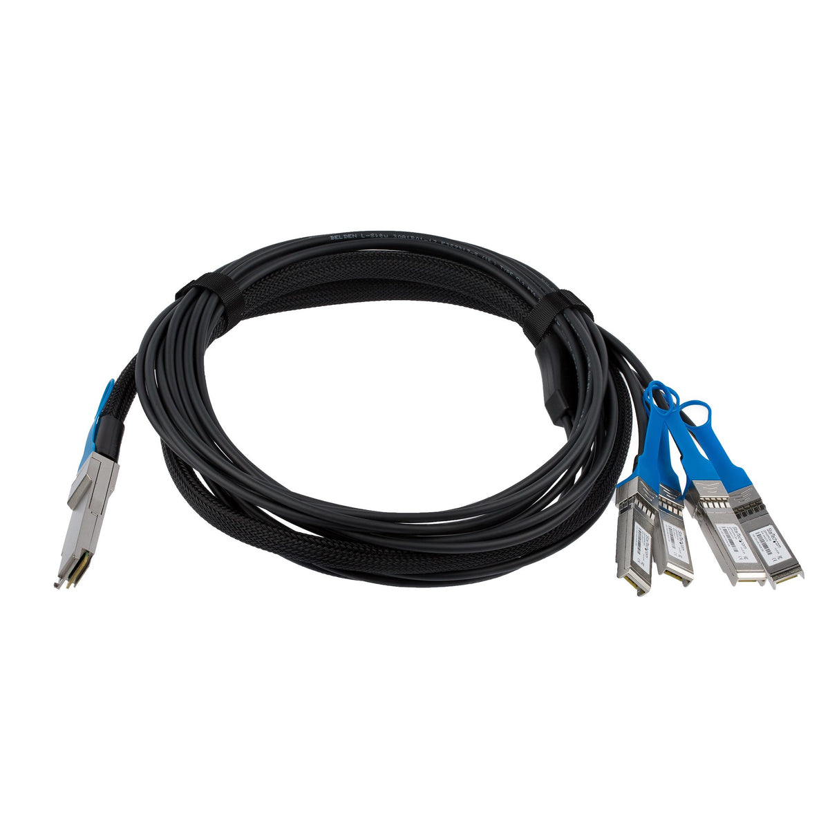 StarTech.com MSA Uncoded Compatible 3m 40G QSFP+ to 4x SFP+ Direct Attach Breakout Cable Twinax - 40GbE QSFP+ to 4x SFP+ Copper DAC 40 Gbps Low Power Passive Transceiver Module DAC