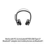 HP Poly Voyager Focus 2-M USB-C-C Headset USB-C/A Adapter Charging Stand