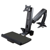 StarTech.com Sit Stand Monitor Arm - Desk Mount Adjustable Sit-Stand Workstation Arm for Single 27" VESA Mount Display - Ergonomic Articulating Standing Desk Converter with Keyboard Tray - TAA