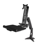 StarTech.com Sit Stand Monitor Arm - Desk Mount Adjustable Sit-Stand Workstation Arm for Single 27" VESA Mount Display - Ergonomic Articulating Standing Desk Converter with Keyboard Tray - TAA