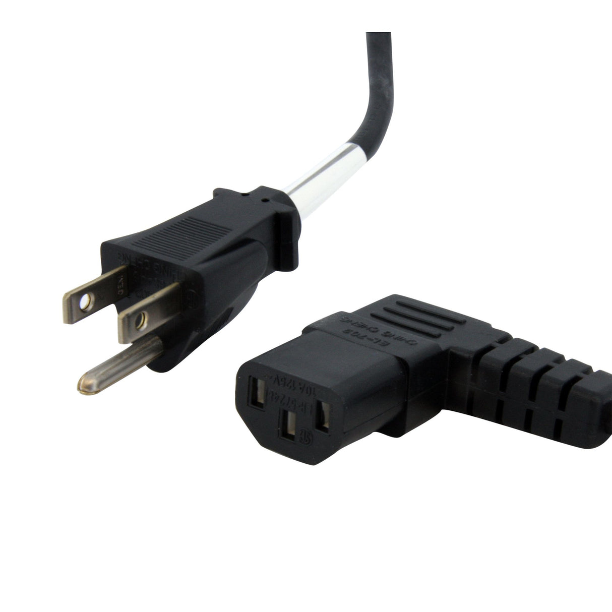 StarTech.com 6ft (1.8m) Computer Power Cord, NEMA 5-15P to Right Angle C13, 10A 125V, 18AWG, Black Replacement AC Power Cord, Printer Power Cord, PC Power Supply Cable, Monitor Power Cable - UL Listed