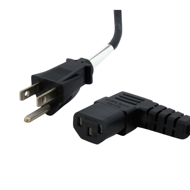 StarTech.com 6ft (1.8m) Computer Power Cord, NEMA 5-15P to Right Angle C13, 10A 125V, 18AWG, Black Replacement AC Power Cord, Printer Power Cord, PC Power Supply Cable, Monitor Power Cable - UL Listed