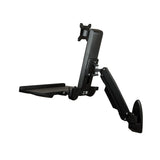 StarTech.com Wall Mount Workstation - Articulating Full Motion Standing Desk with Ergonomic Height Adjustable Monitor & Keyboard Tray Arm - Mouse & Scanner Holders - Single VESA Display - TAA