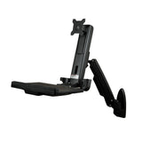 StarTech.com Wall Mount Workstation - Articulating Full Motion Standing Desk with Ergonomic Height Adjustable Monitor & Keyboard Tray Arm - Mouse & Scanner Holders - Single VESA Display - TAA