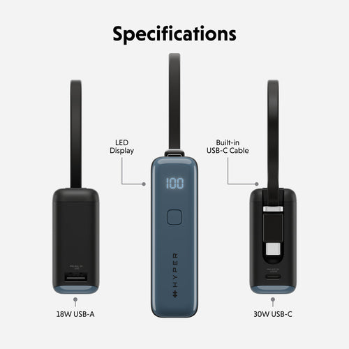 Targus HyperJuice Flex 10K 30W 5000 mAh Blue